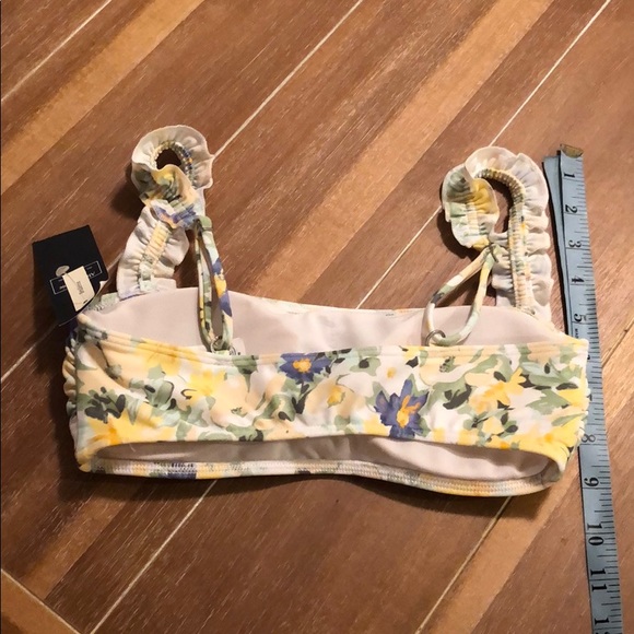 GUC Padded bikini top floral bralette ruffle straps XS - Picture 4 of 4